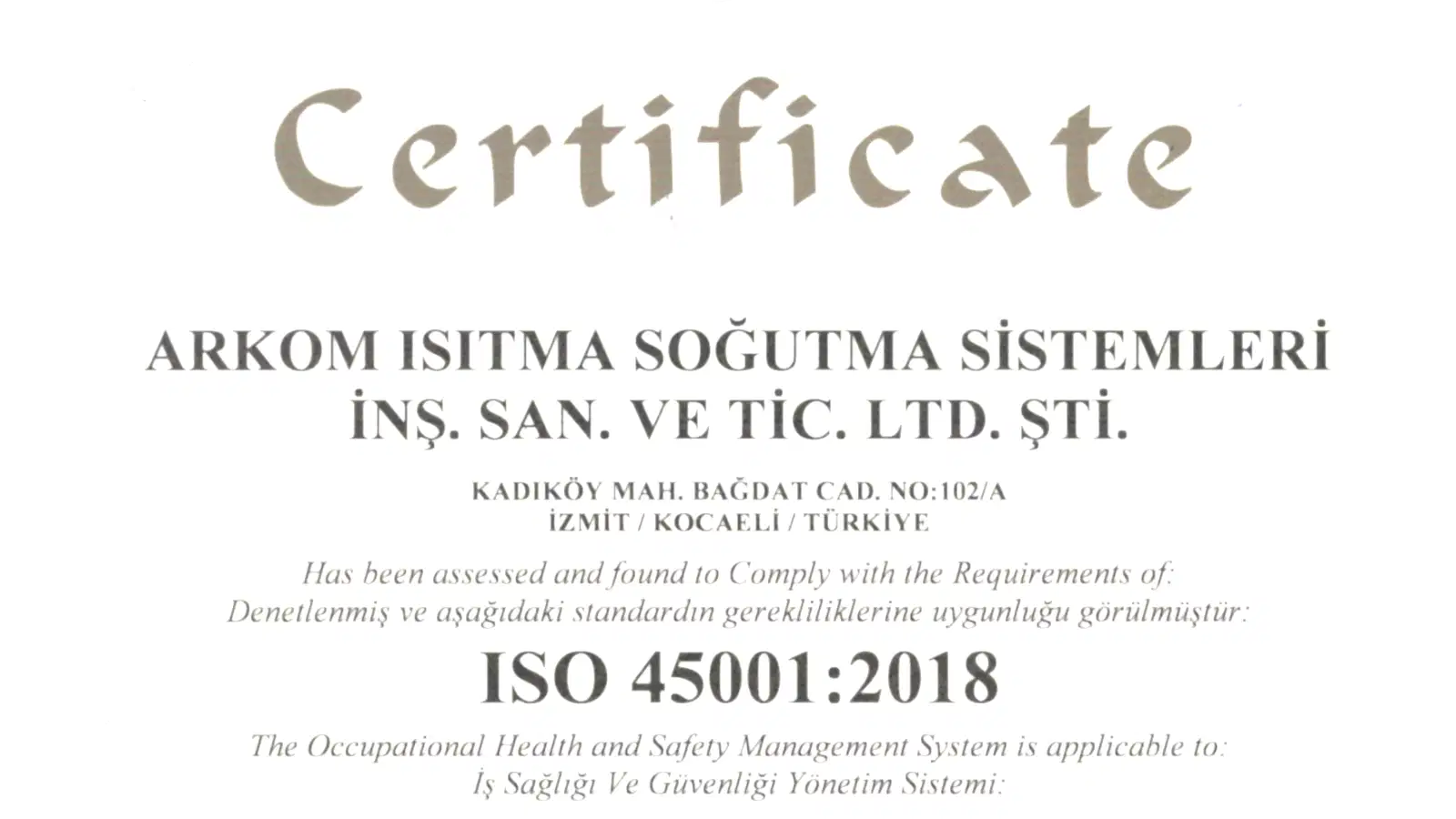 Arkom Teknik Sertifika - İSO 45001 - slug-31